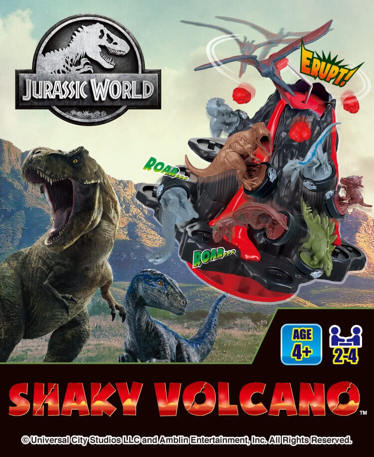 Jurassic World Shaky Volcano™ T. Rex, Blue, Carnotaurus, Triceratops, Stygimoloch, Stegosaurus, Brachiosaurus, Pteranodon.