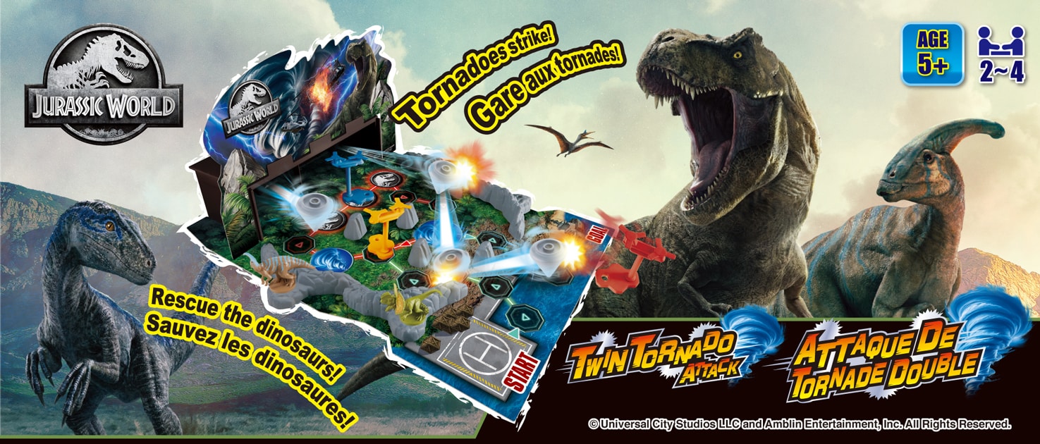 Rescue the dinosaurs with the rescue helicopter from a dangerous island! Jurassic World Twin Tornado Attack