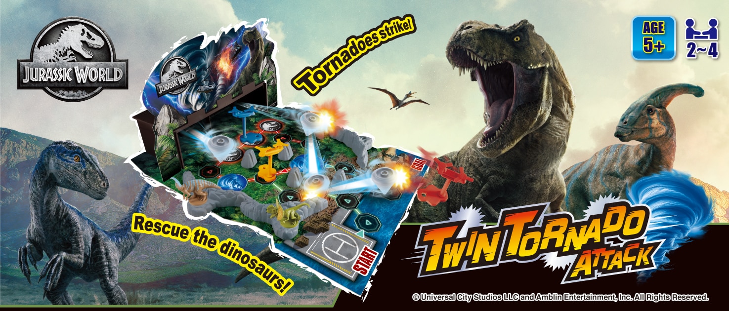 Rescue the dinosaurs with the rescue helicopter from a dangerous island! Jurassic World Twin Tornado Attack