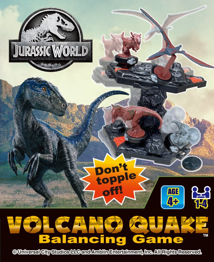 Jurassic World Volcano Quake -Balancing Game-™ T. Rex, Blue, Carnotaurus, Triceratops, Stygimoloch, Stegosaurus, Brachiosaurus, Pteranodon.