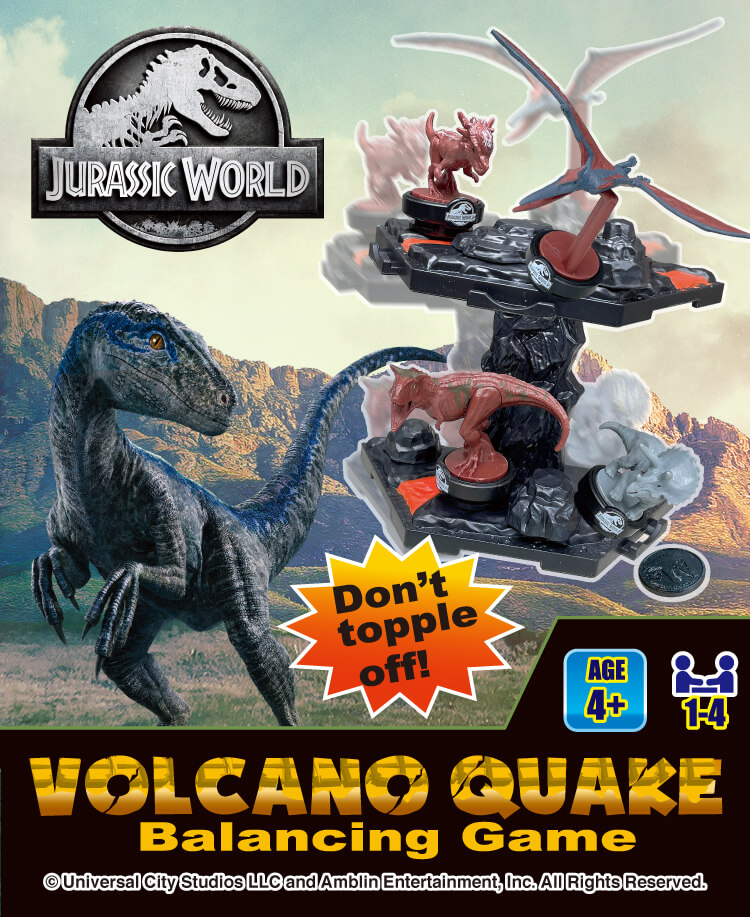 Jurassic World Volcano Quake -Balancing Game- T. Rex, Blue, Carnotaurus, Triceratops, Stygimoloch, Stegosaurus, Brachiosaurus, Pteranodon.