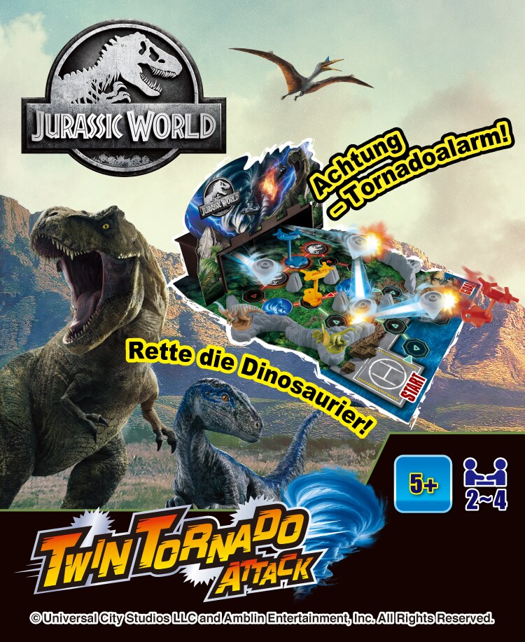 Jurassic World Twin Tornado Attack Parasaurolophus, Dilophosaurus, T. rex, Sinoceratops