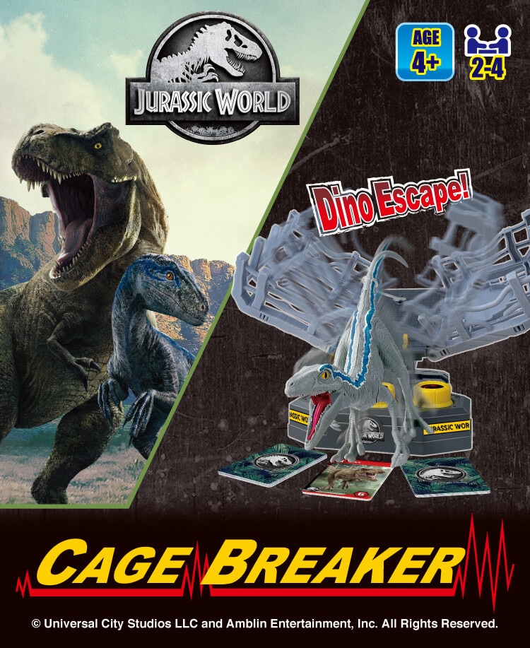Jurassic World Cage Breaker Dilophosaurus, T. Rex, Pyroraptor, Baryonyx, Indoraptor, Indominus Rex, Pteranodon, Ankylosaurus, Stegosaurus, Triceratops, Apatosaurus, Parasaurolophus