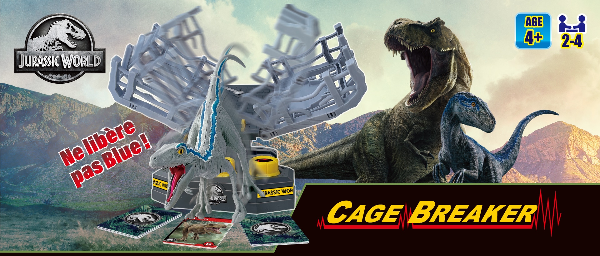 Blue ne doit pas s'échapper de sa cage ! Un jeu de l'univers Jurassic World par Epoch Games ! Cage Breaker Jurassic World