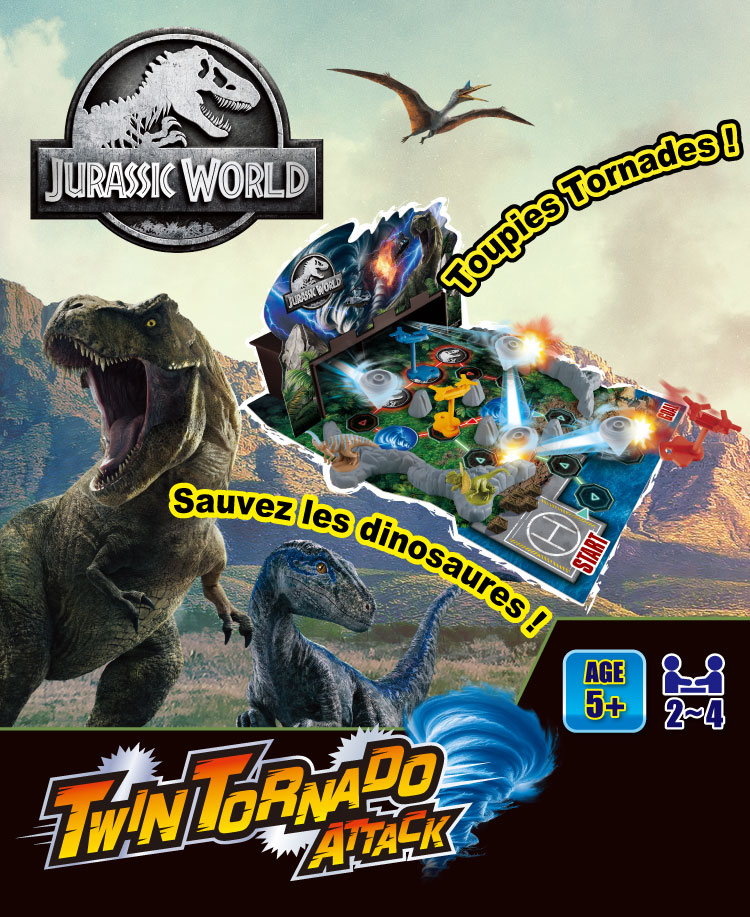 Jurassic World Twin Tornado Attack Parasaurolophus, Dilophosaurus, T-rex, Sinoceratops