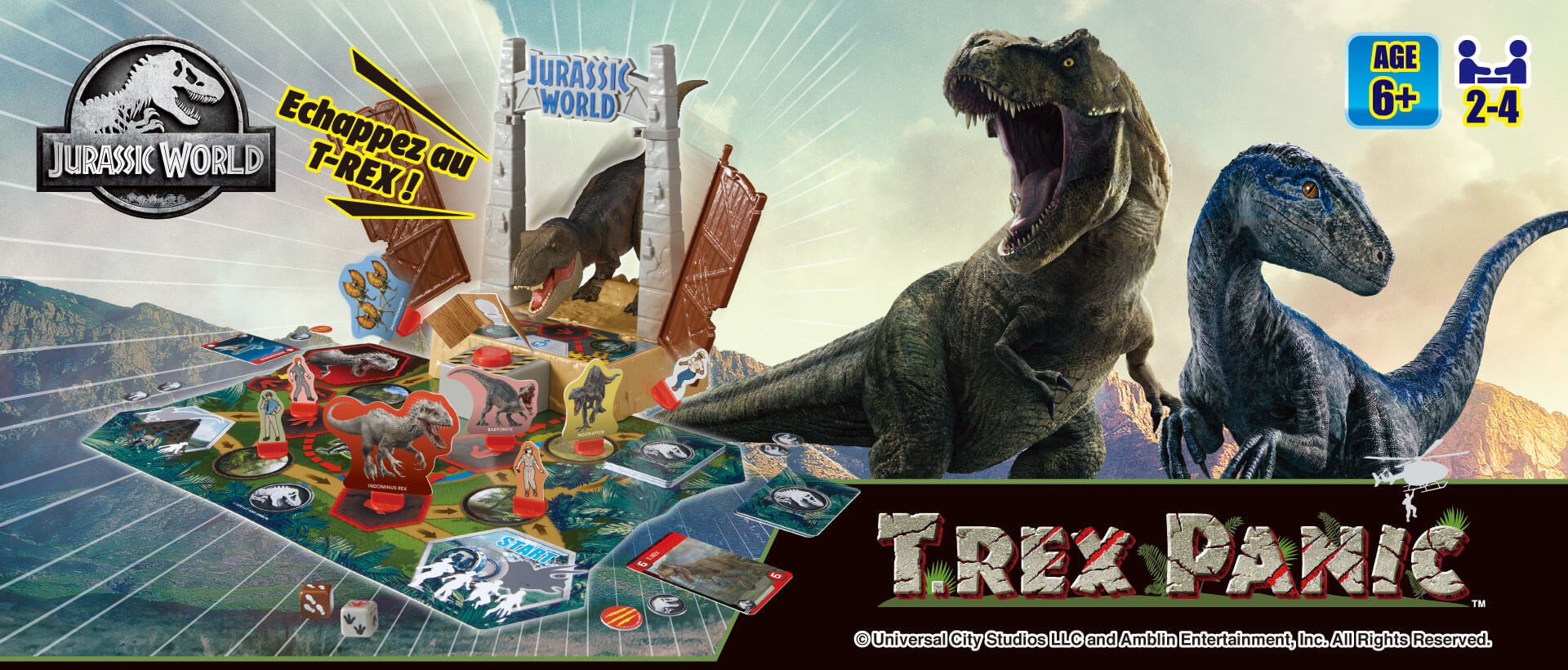 Escape the T. REX! Jurassic World action board game from Epoch Games! T-Rex Panic Jurassic World