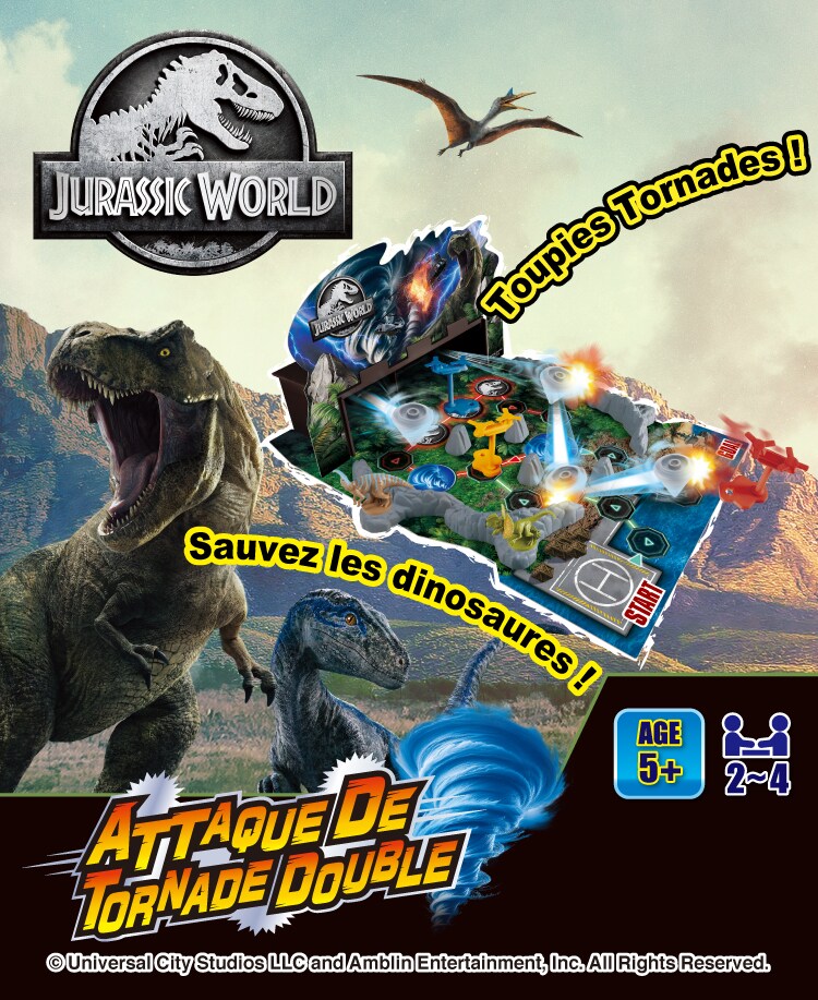 Jurassic World Twin Tornado Attack Parasaurolophus, Dilophosaurus, T. rex, Sinoceratops