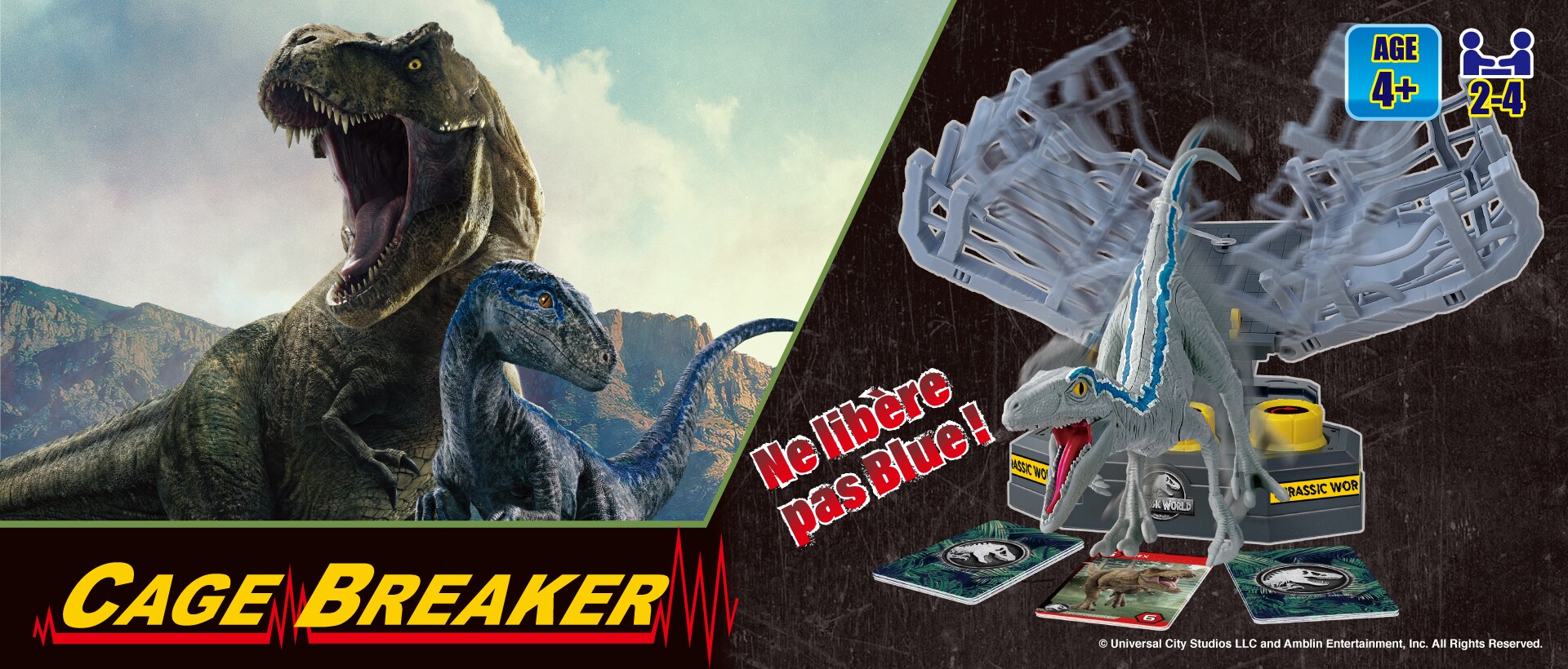 Blue ne doit pas s'échapper de sa cage ! Un jeu de l'univers Jurassic World par Epoch Games ! Cage Breaker Jurassic World