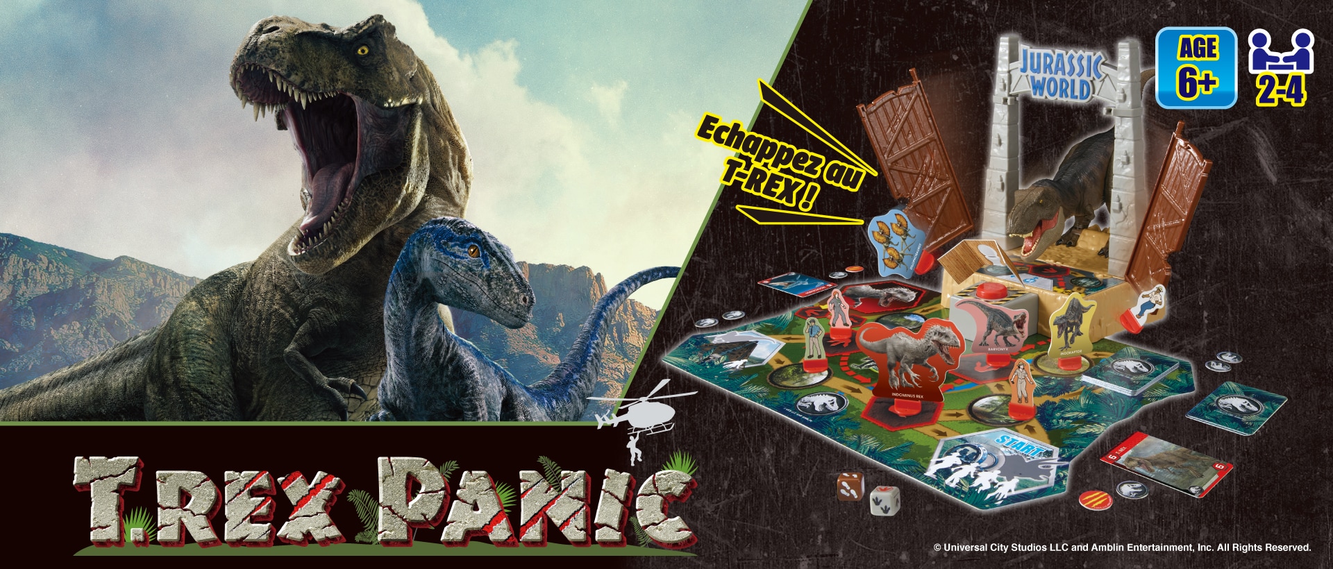 Escape the T. REX! Jurassic World action board game from Epoch Games! T-Rex Panic Jurassic World