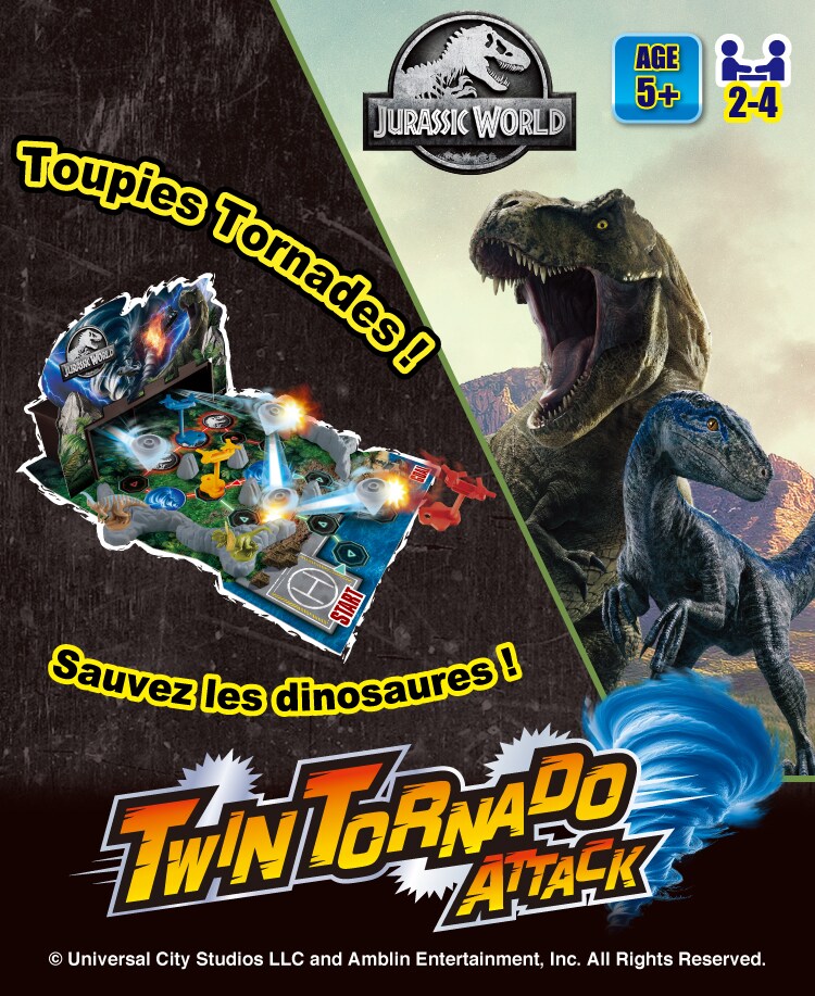 Jurassic World Twin Tornado Attack Parasaurolophus, Dilophosaurus, T-rex, Sinoceratops