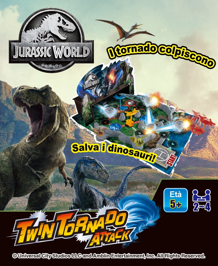 Jurassic World Twin Tornado Attack Parasaurolophus, Dilophosaurus, T-rex, Sinoceratops