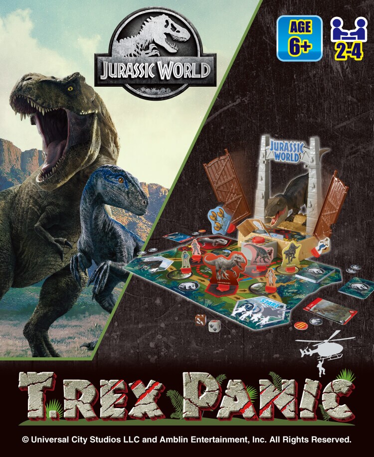 Jurassic World dinosaur pieces (Indominus Rex, Dilophosaurus, Baryonyx, Indoraptor) and cards (Carnotaurus, Therizinosaurus, T. Rex, Blue, Spinosaurus, Mosasaurus, Dimorphodon, Dimetrodon, Sinoceratops, Brachiosaurus, Stygimoloch, Gallimimus