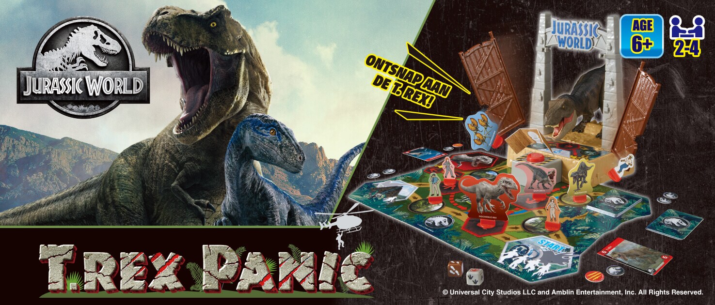 Ontsnap aan de T. REX! Jurassic World actiebordspel van Epoch Games! Jurassic World T. Rex Panic