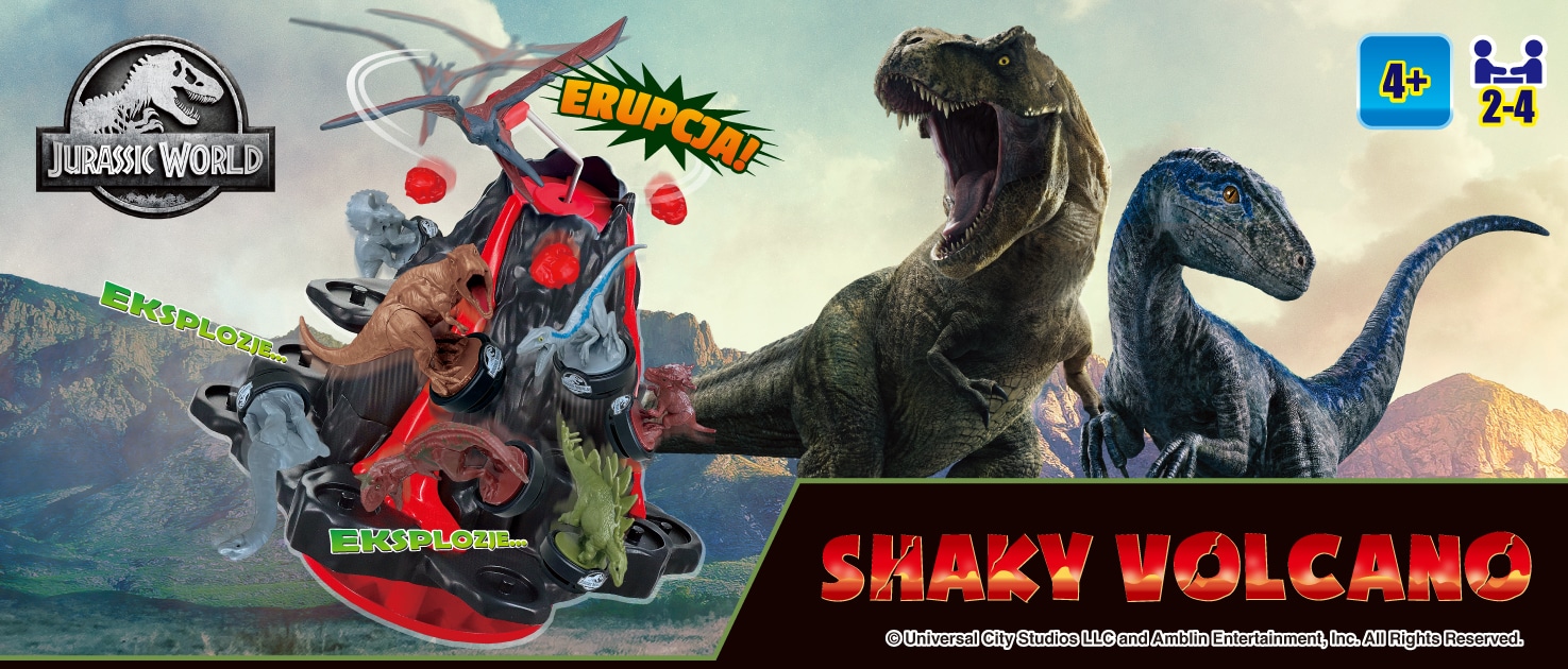 Keep the volcano balanced and don't let it erupt! Jurassic World action balancing game from Epoch Games! Jurassic World Shaky Volcano