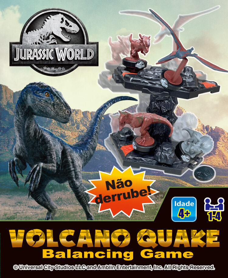 Jurassic World Volcano Quake -Balancing Game- T. Rex, Blue, Carnotaurus, Triceratops, Stygimoloch, Stegosaurus, Brachiosaurus, Pteranodon.